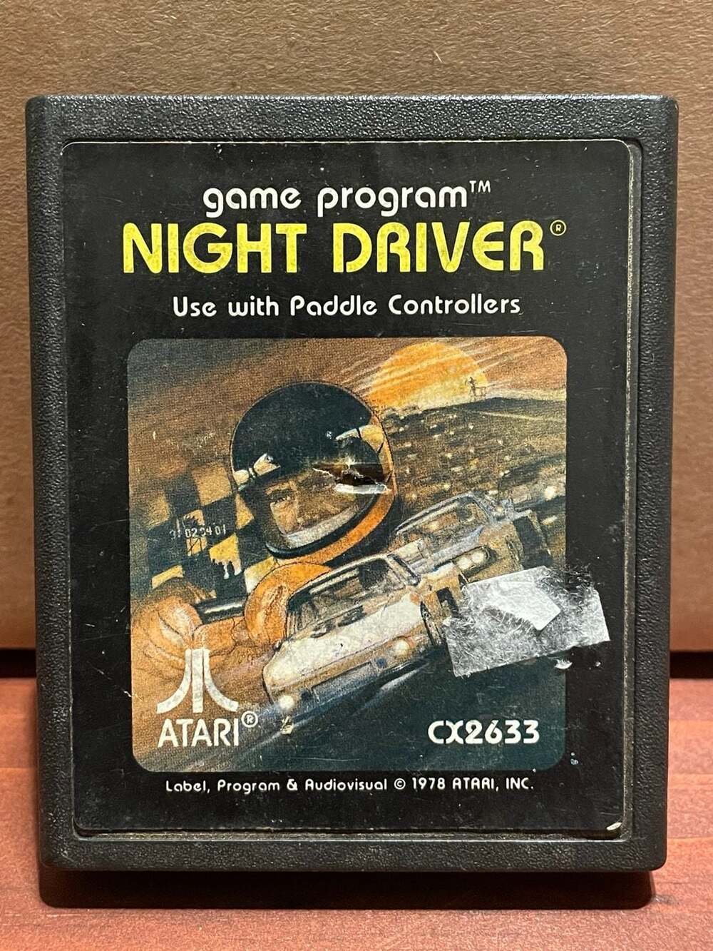 Atari Night Driver Video Game Program Cartridge CX2633